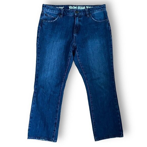 Volcom Womens 1991 Straight Jeans Sz 31 Blue No Stretch Denim Slim Ankle Fit - Picture 3 of 12